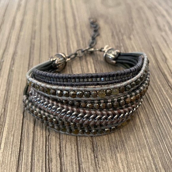 New Auth Chan Luu Grey Mix Multi Strand Single Wra - Picture 5 of 5